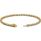 Pulseira riviera topázio azul – Ouro Amarelo 14k