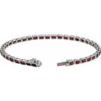 Pulseira riviera granada – Ouro Branco 14k