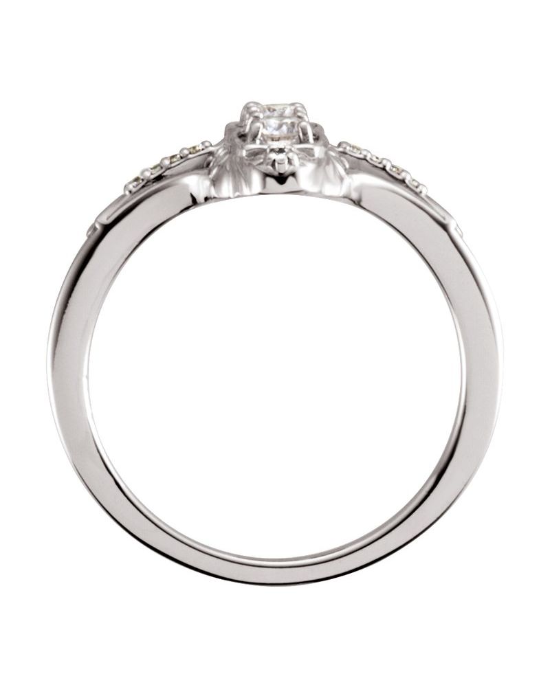 Anel Três Pedras Vintage em Ouro 14k com Diamantes Naturais – Modelo 2