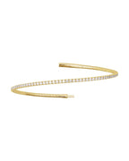 Bracelete Rígido Flexível Totalmente Cravejado em Ouro 14k com Diamantes Naturais