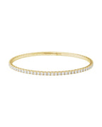 Bracelete Rígido Flexível Totalmente Cravejado em Ouro 14k com Diamantes Naturais
