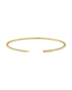 Bracelete Rígido Flexível Totalmente Cravejado em Ouro 14k com Diamantes de Laboratório
