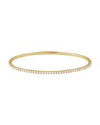 Bracelete Rígido Flexível Totalmente Cravejado em Ouro 14k com Diamantes de Laboratório