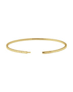 Bracelete Rígido Flexível Meio Cravejado em Ouro 14k com Diamantes de Laboratório