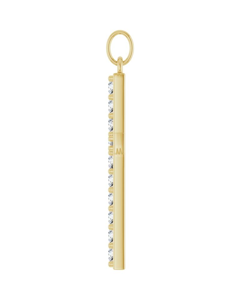 Pingente Cruz Cravejado em Ouro 14k com Diamantes de Laboratório – Modelo 5