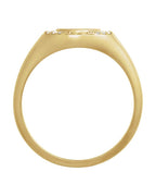 Anel Chevalier para Gravação Cravejado em Ouro 14k com Diamantes Naturais – Modelo 2