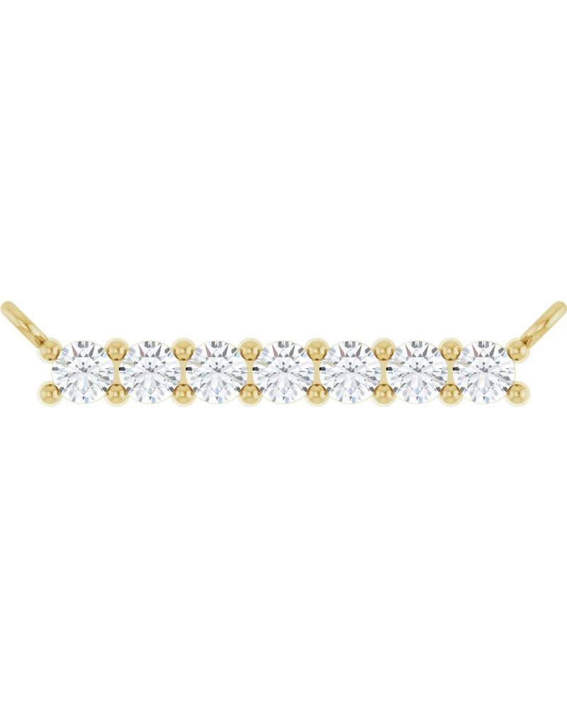 Colar Família Barra em Ouro 14k com Diamantes de Laboratório – Modelo 2