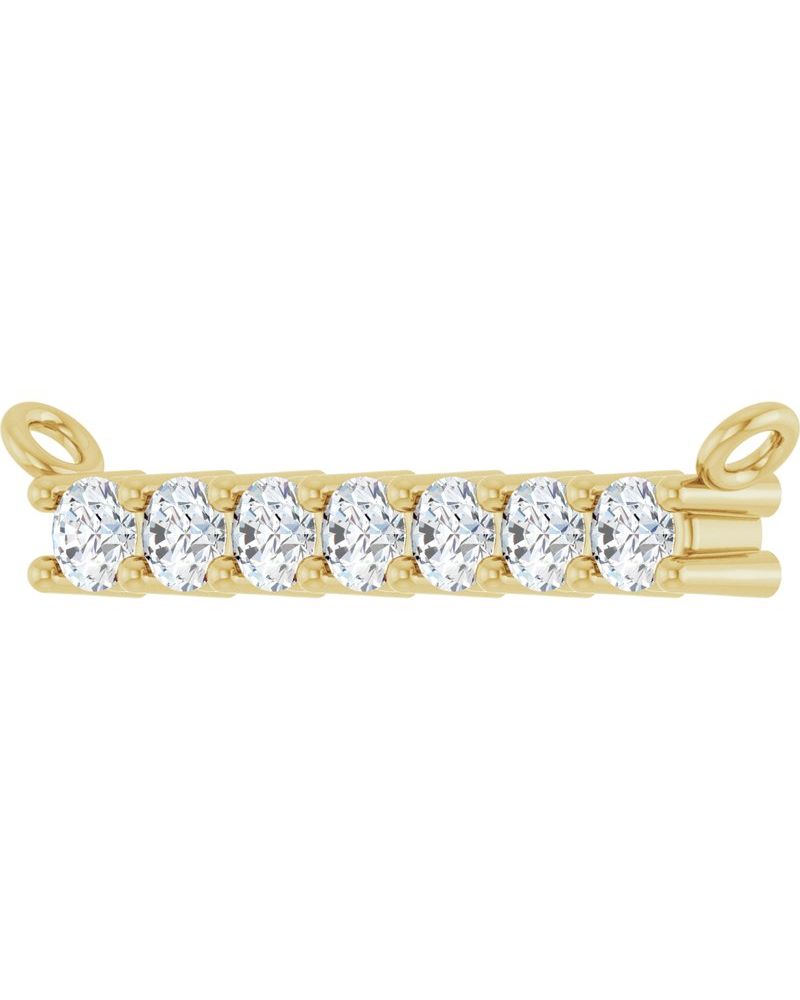 Colar Família Barra em Ouro 14k com Diamantes de Laboratório – Modelo 2