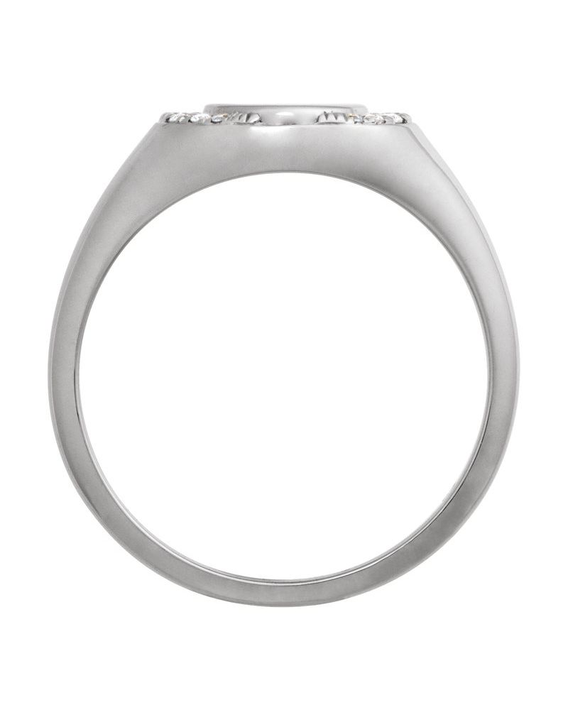 Anel Chevalier para Gravação Cravejado em Ouro 14k com Diamantes Naturais – Modelo 2
