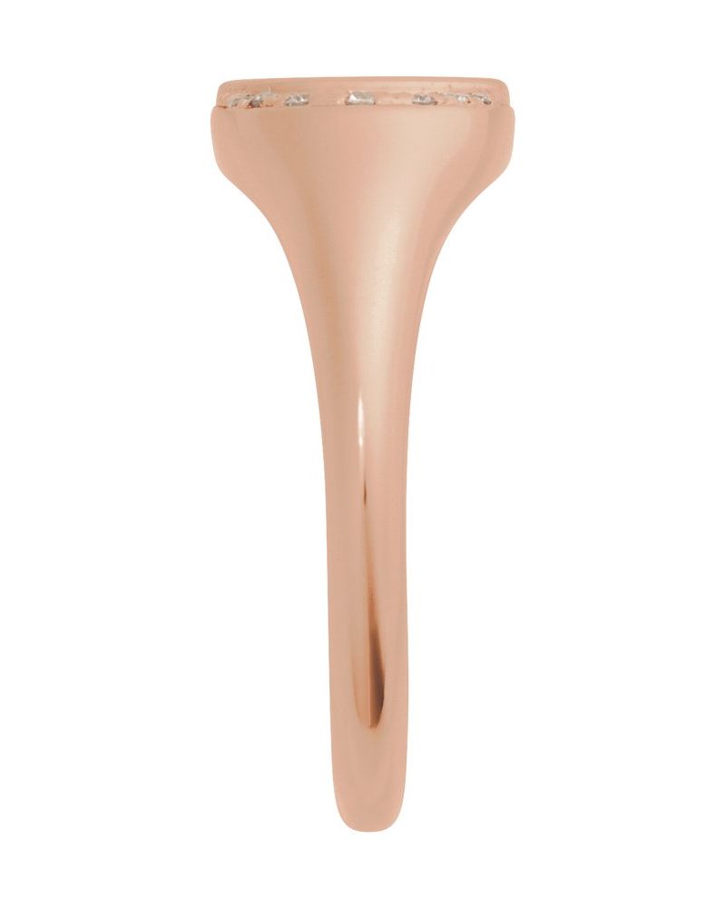Anel Chevalier para Gravação Cravejado em Ouro 14k com Diamantes Naturais – Modelo 2