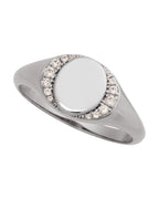 Anel Chevalier para Gravação Cravejado em Ouro 14k com Diamantes Naturais – Modelo 2