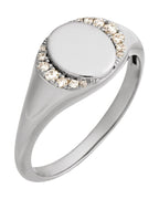 Anel Chevalier para Gravação Cravejado em Ouro 14k com Diamantes Naturais – Modelo 2