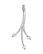 Pingente Três Pedras Orgânico em Ouro 14k com Diamantes Naturais – Modelo 6