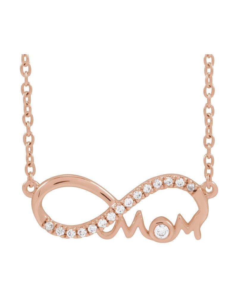 Colar Infinito Mãe em Ouro 14k com Diamantes de Laboratório