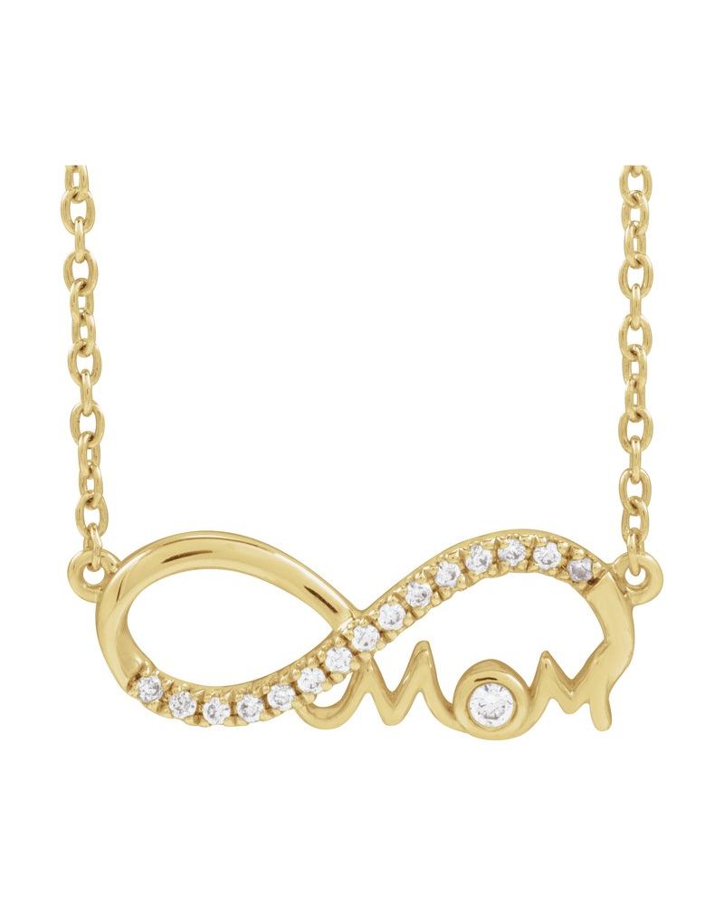 Colar Infinito Mãe em Ouro 14k com Diamantes de Laboratório