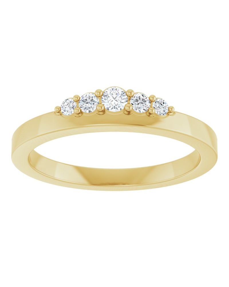 Anel Empilhável em Ouro 14k com Diamantes de Laboratório – Modelo 2