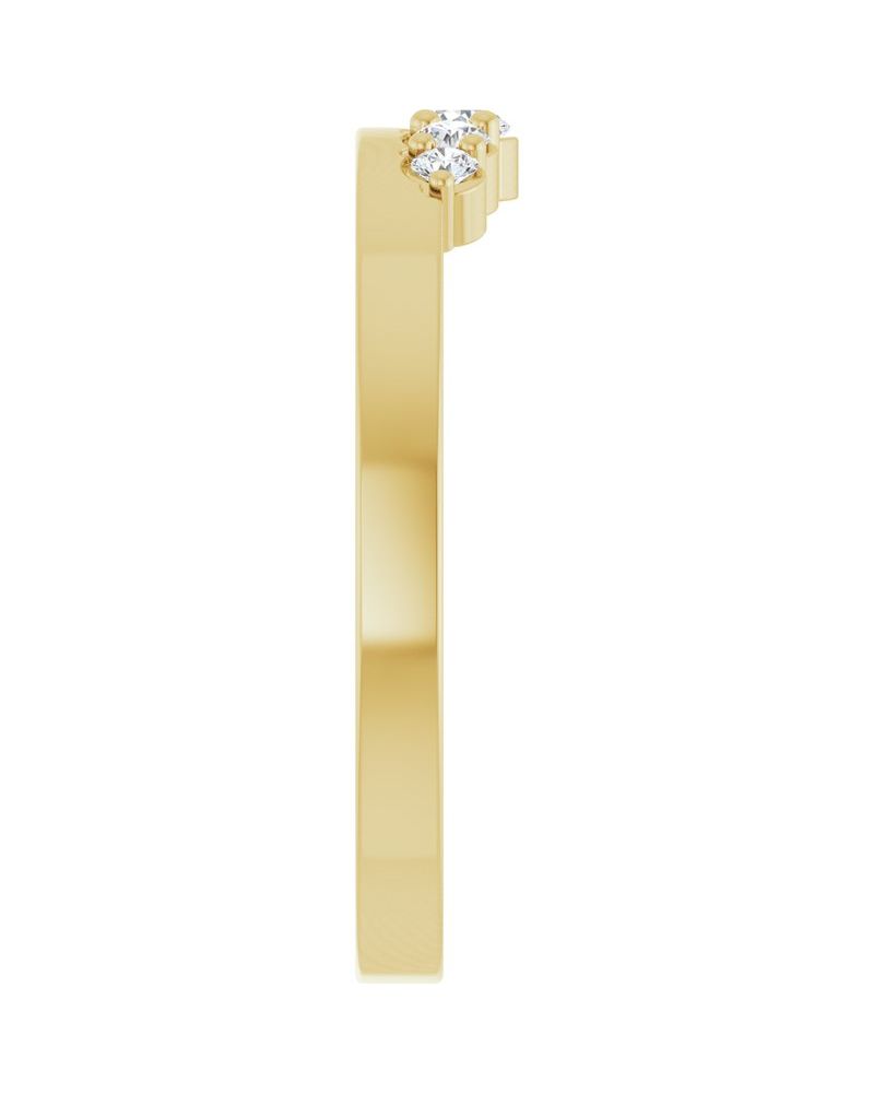 Anel Empilhável em Ouro 14k com Diamantes de Laboratório – Modelo 2