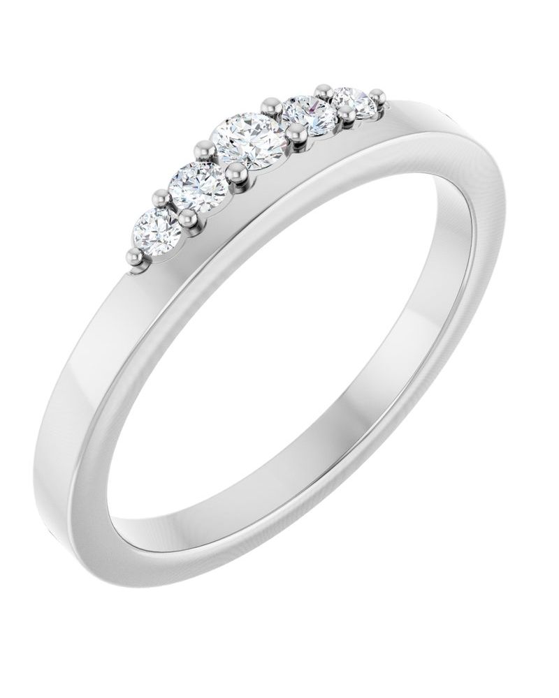 Anel Empilhável em Ouro 14k com Diamantes de Laboratório – Modelo 2