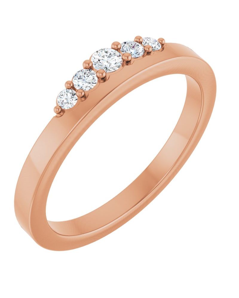 Anel Empilhável em Ouro 14k com Diamantes de Laboratório – Modelo 2