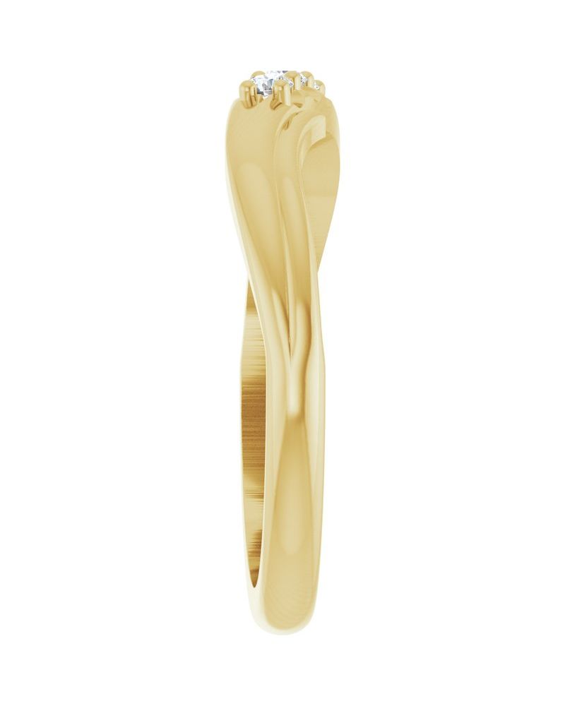 Anel Três Pedras Empilhável em Ouro 14k com Diamantes de Laboratório