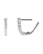 Brinco de Aro em U Cravejado em Ouro 14k com Diamantes de Laboratório – Modelo 3