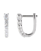 Brinco de Aro em U Cravejado em Ouro 14k com Diamantes de Laboratório – Modelo 3