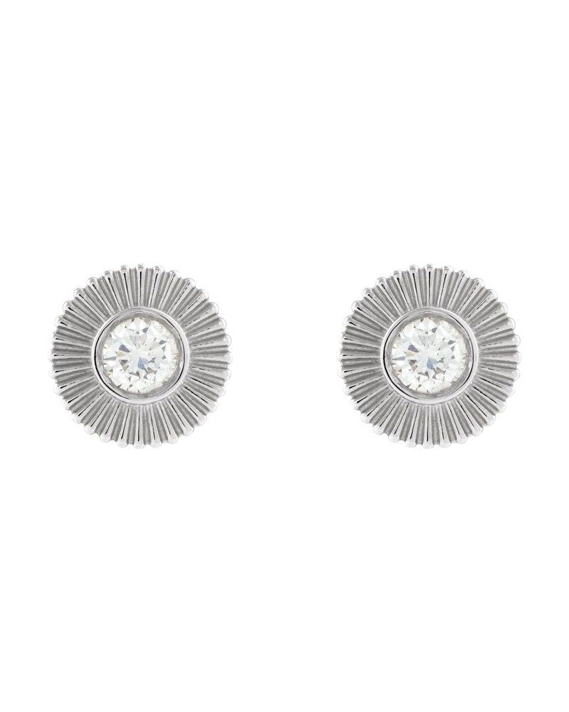 Brinco Ponto de Luz Explosão Estelar Cravejado em Ouro 14k com Diamantes de Laboratório