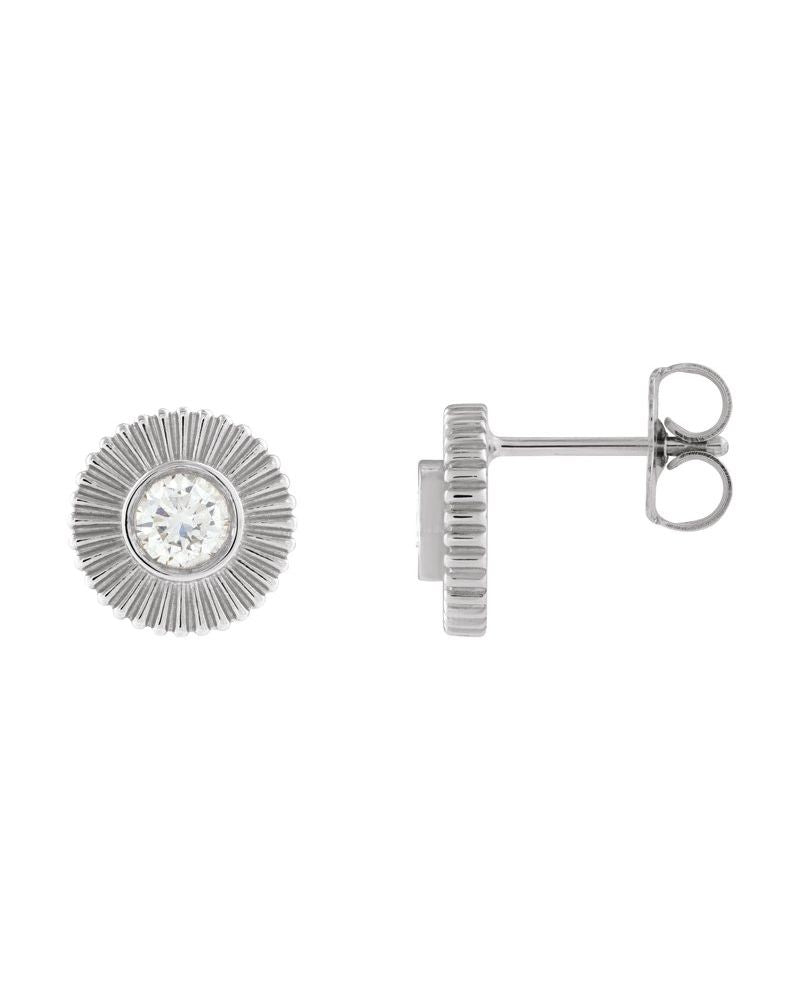 Brinco Ponto de Luz Explosão Estelar Cravejado em Ouro 14k com Diamantes de Laboratório