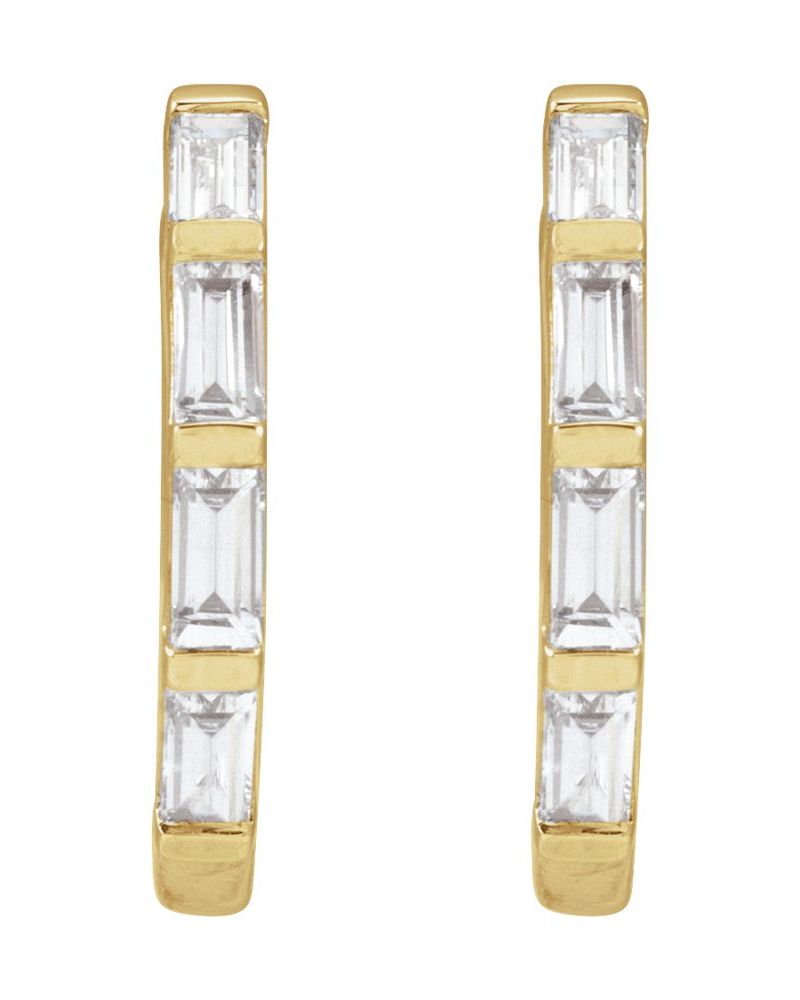 Brinco de Aro em Ouro 14k com Diamantes de Laboratório – Modelo 2