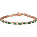 Pulseira riviera esmeralda – Ouro Rosé 14k