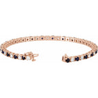 Pulseira riviera safira – Ouro Rosé 14k