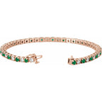Pulseira riviera esmeralda – Ouro Rosé 14k