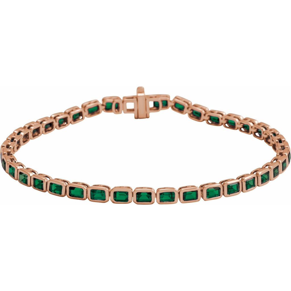 Pulseira riviera granada tsavorita – Ouro Rosé 14k