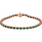 Pulseira riviera granada tsavorita – Ouro Rosé 14k