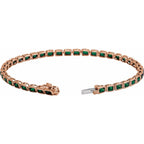 Pulseira riviera granada tsavorita – Ouro Rosé 14k