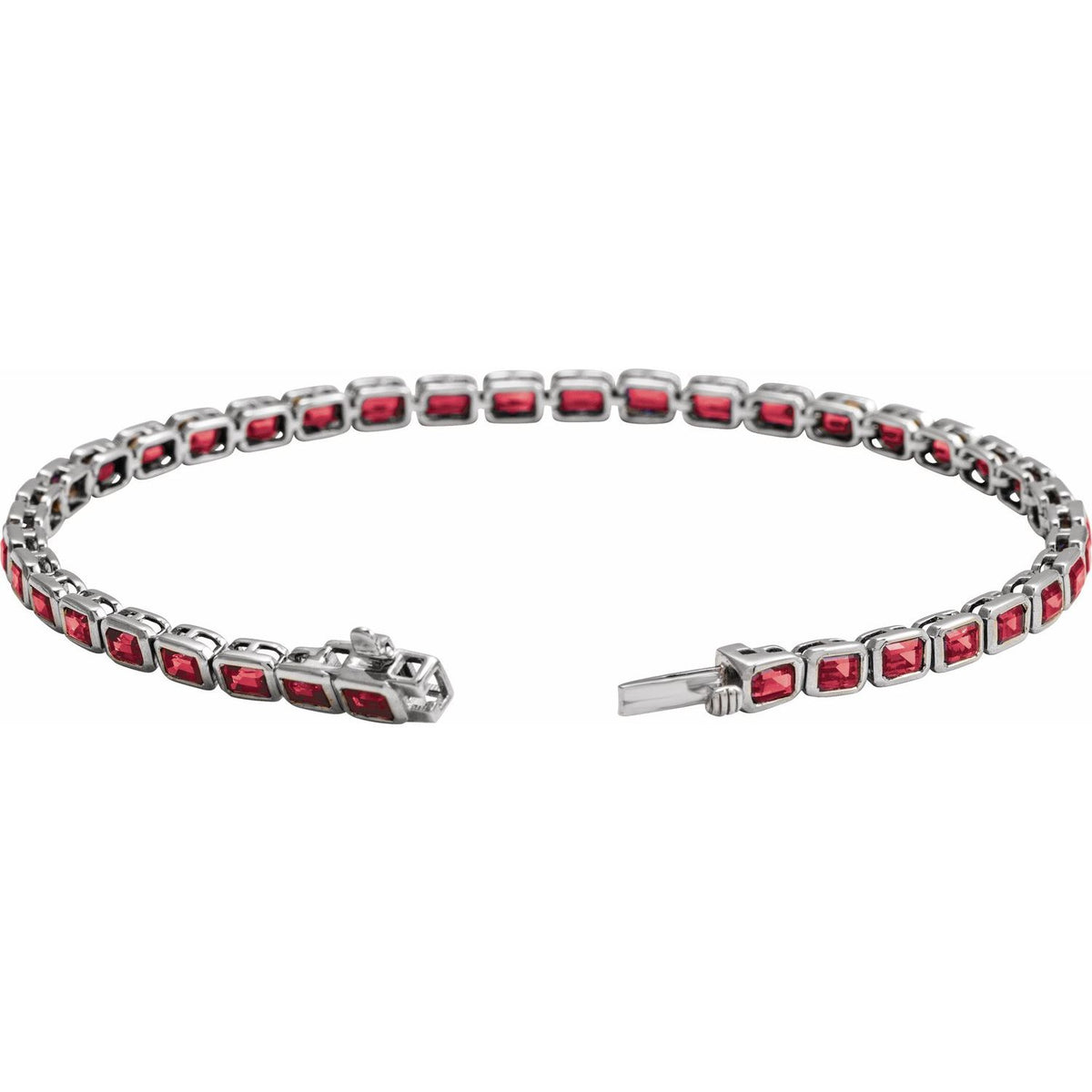 Pulseira riviera rubi – Ouro Branco 14k