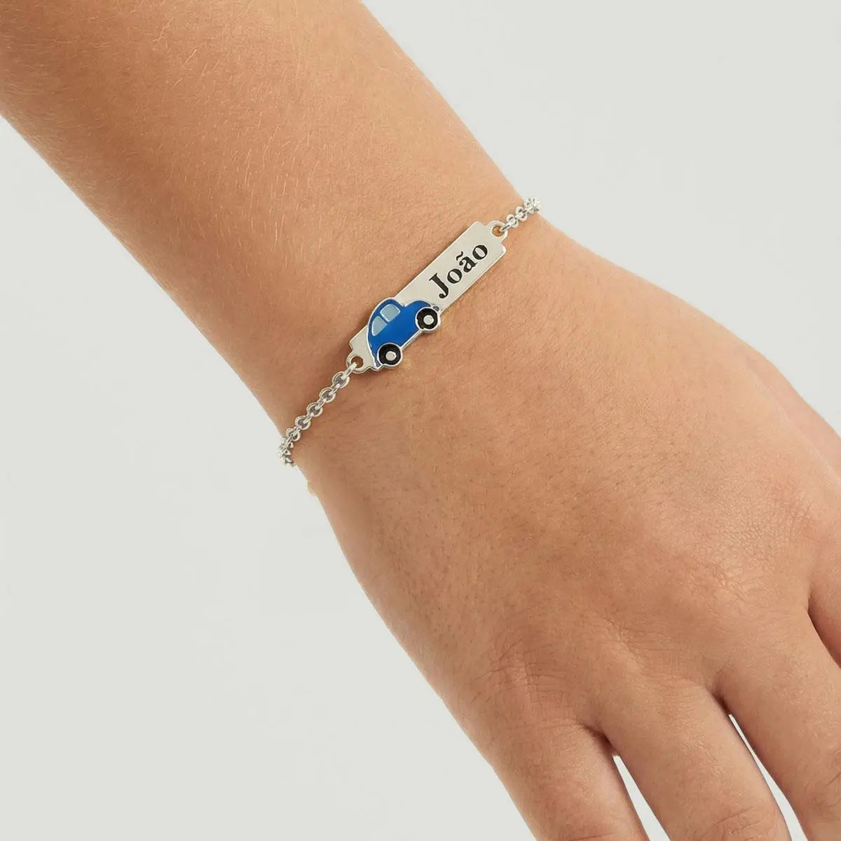 Pulseira de Prata 925 Carro Personalizada com Nome
