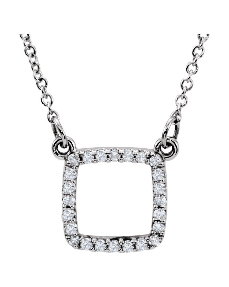 Colar Quadrado em Ouro 14k com Diamantes Naturais