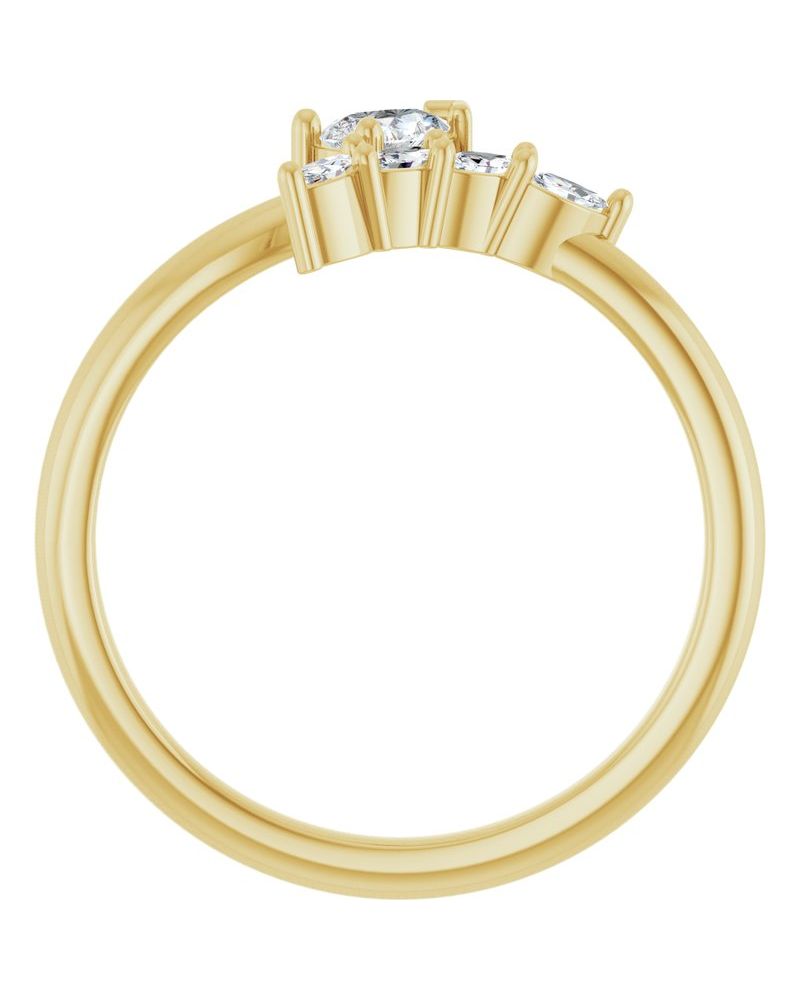 Anel Bypass Cravejado em Ouro 14k com Diamantes Naturais – Modelo 5