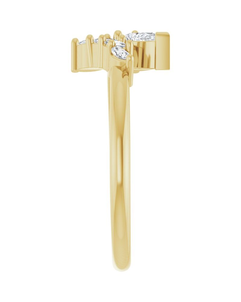Anel Bypass Cravejado em Ouro 14k com Diamantes de Laboratório – Modelo 4
