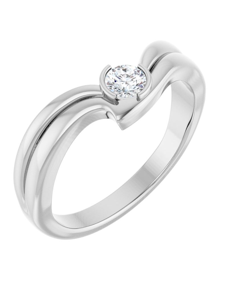 Anel Solitário em Ouro 14k com Diamantes de Laboratório – Modelo 4