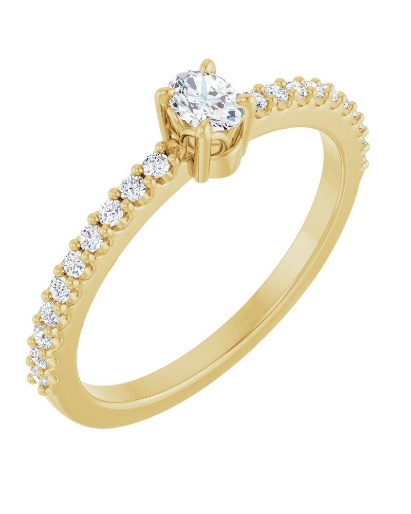 Anel Cravejado em Ouro 14k com Diamantes de Laboratório – Modelo 2