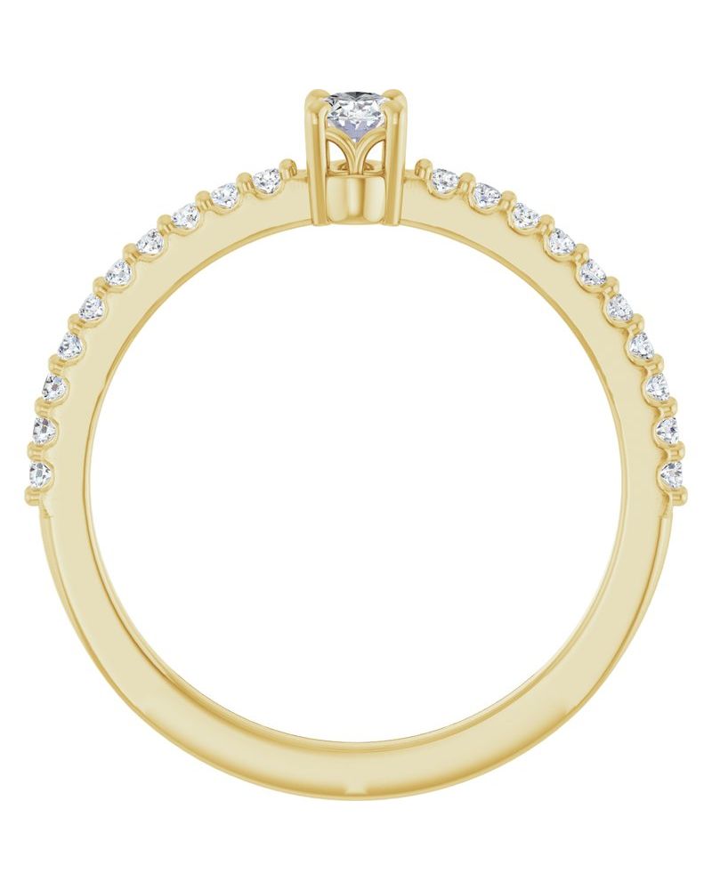 Anel Cravejado em Ouro 14k com Diamantes de Laboratório – Modelo 2