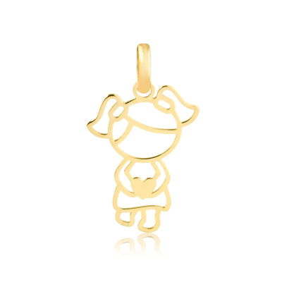 Pingente Menina a Cr Vzd — Ouro 10K