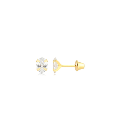 Brinco Chatao Oval 3X5MM — Ouro 10K