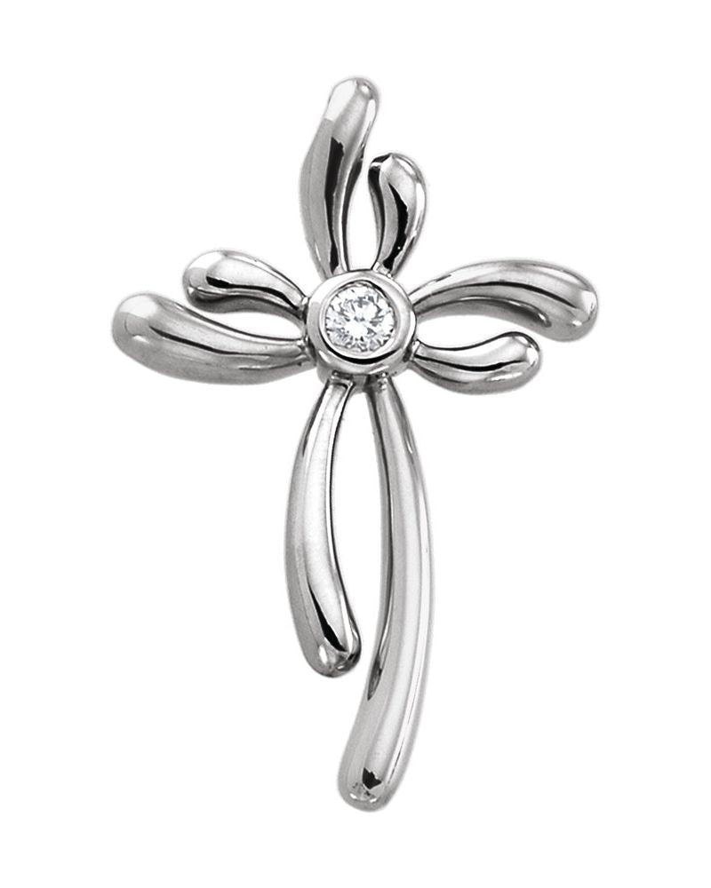 Pingente Cruz em Ouro 14k com Diamantes Naturais – Modelo 29