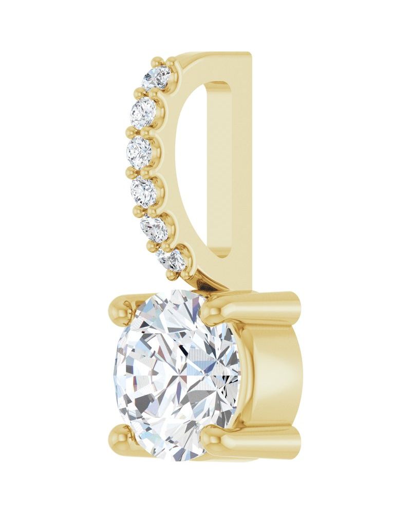 Pingente Cravejado em Ouro 14k com Diamantes de Laboratório – Modelo 2