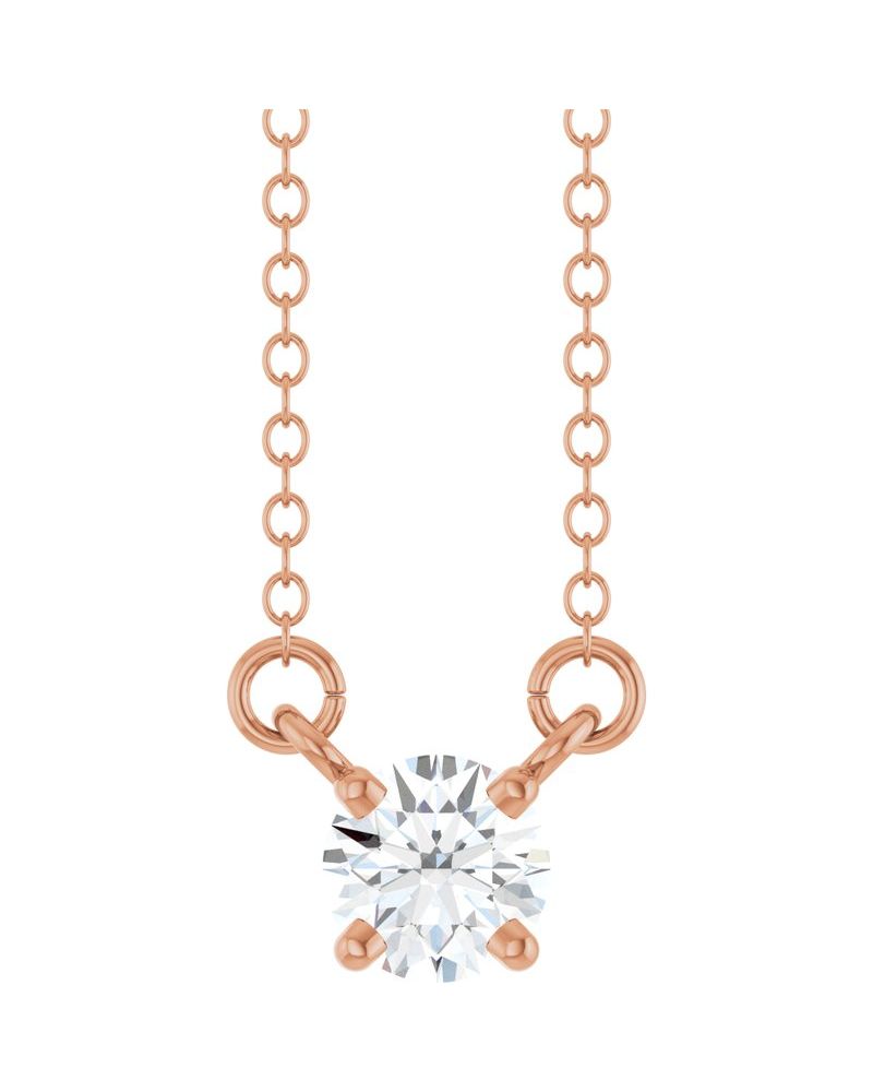 Colar Solitário em Ouro 14k com Diamantes de Laboratório – Modelo 2