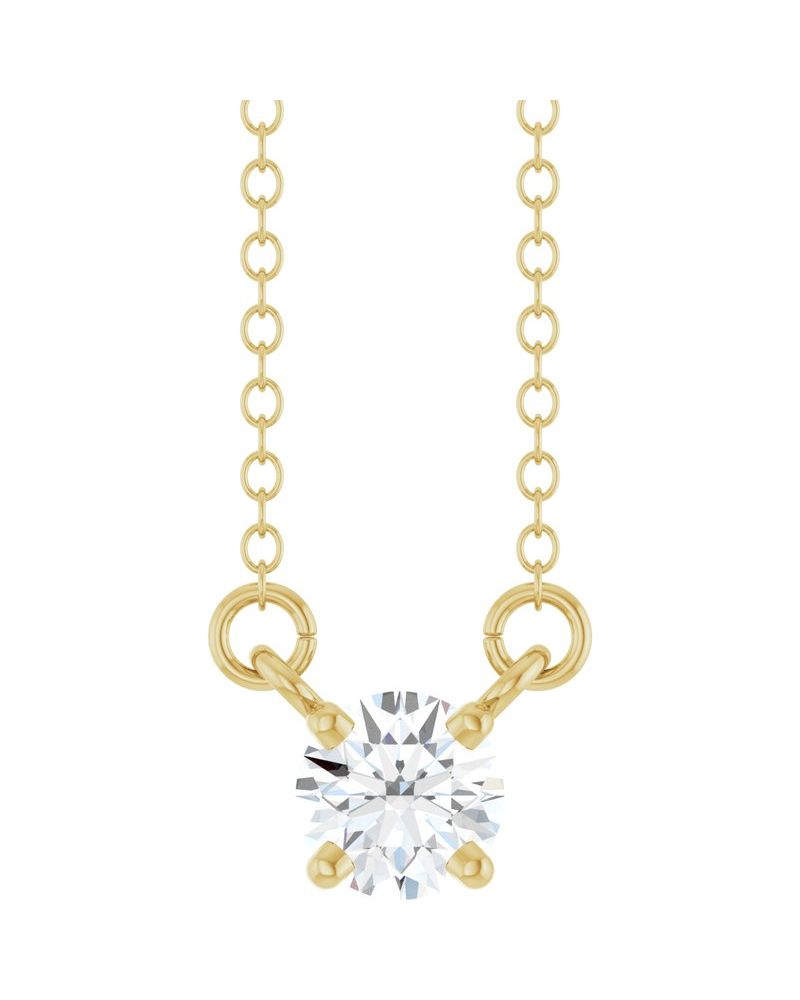 Colar Solitário em Ouro 14k com Diamantes de Laboratório – Modelo 2