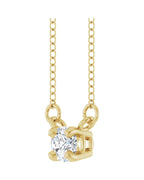 Colar Solitário em Ouro 14k com Diamantes de Laboratório – Modelo 2